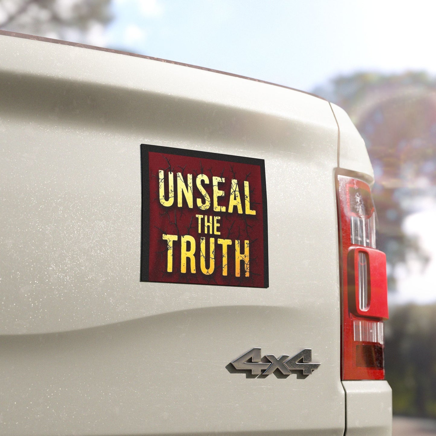 Unseal The Truth Car Magnet Distressed Bold Statement