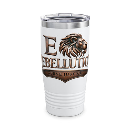 Rebellution Lion Emblem 20oz Tumbler — 'Serve Justice' Insulated Travel Mug