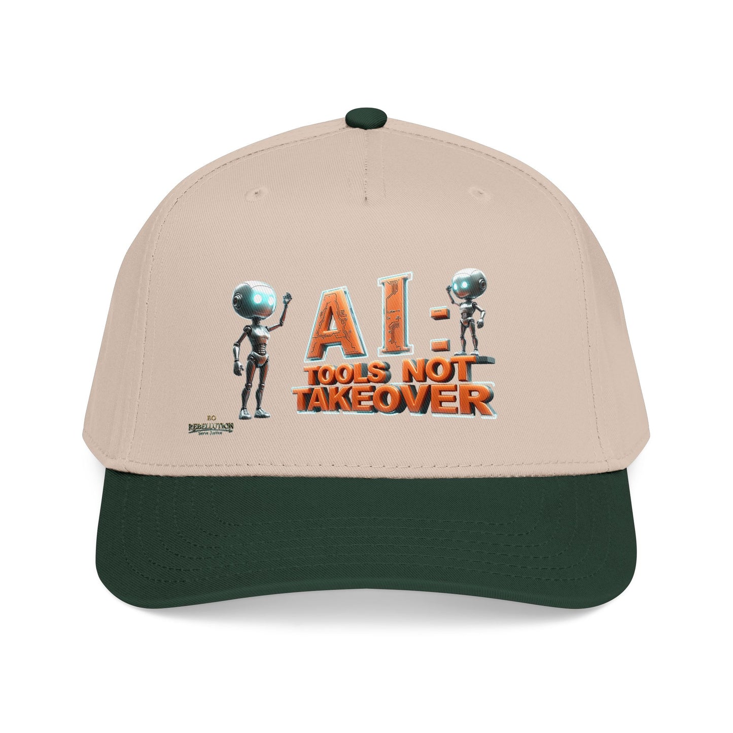 Baseball Cap — "AI: Tools Not Takeover" Retro Robot Embroidered Hat