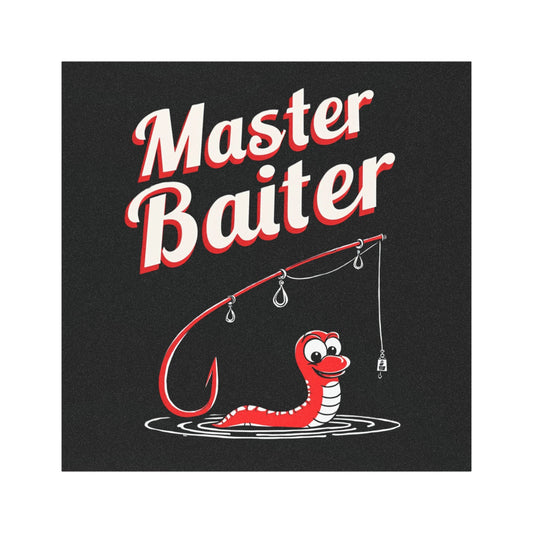 The Patient Angler Car Magnet — "Master Baiter"