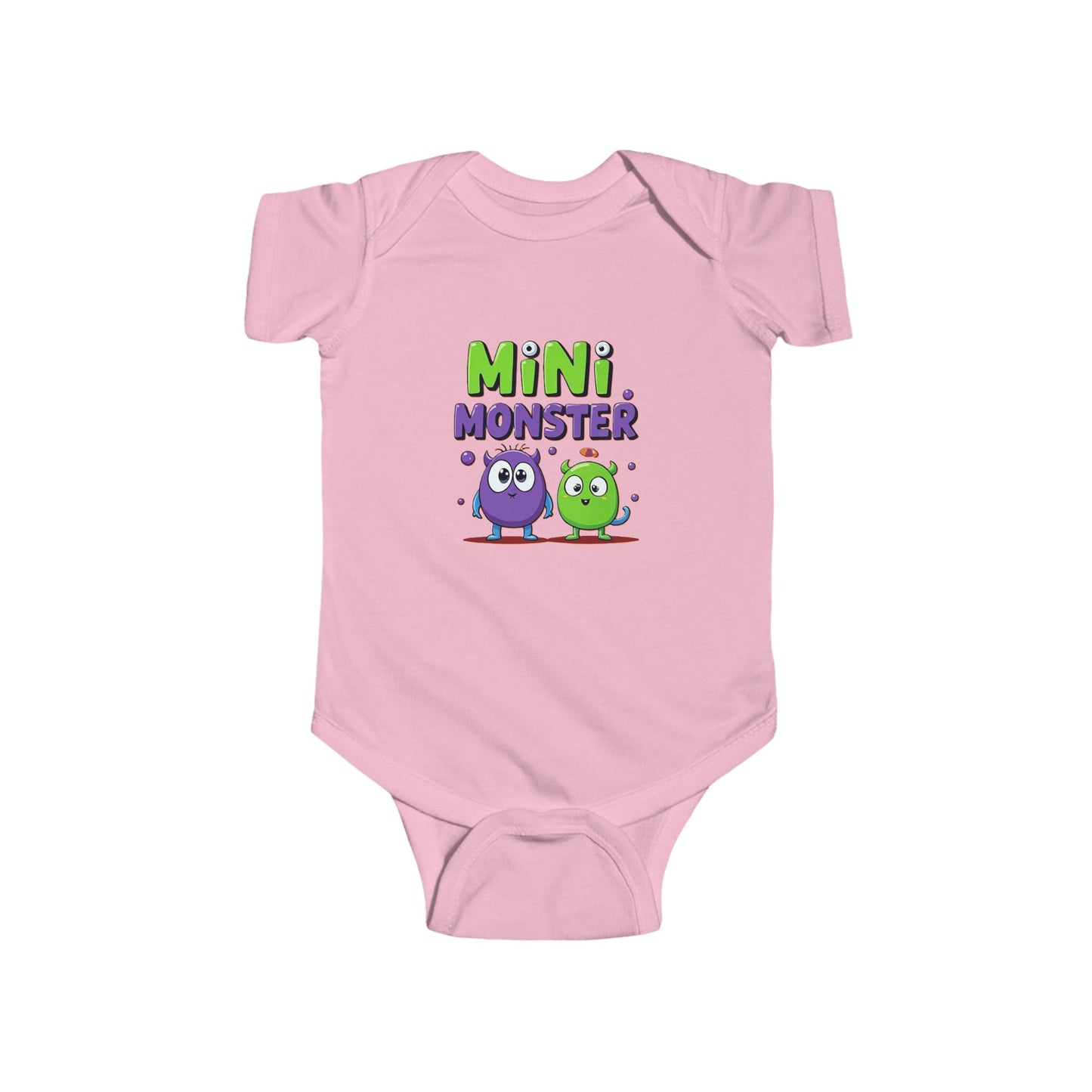 Mini Monster Infant Bodysuit — Cute Green & Purple Monsters Baby One-Piece