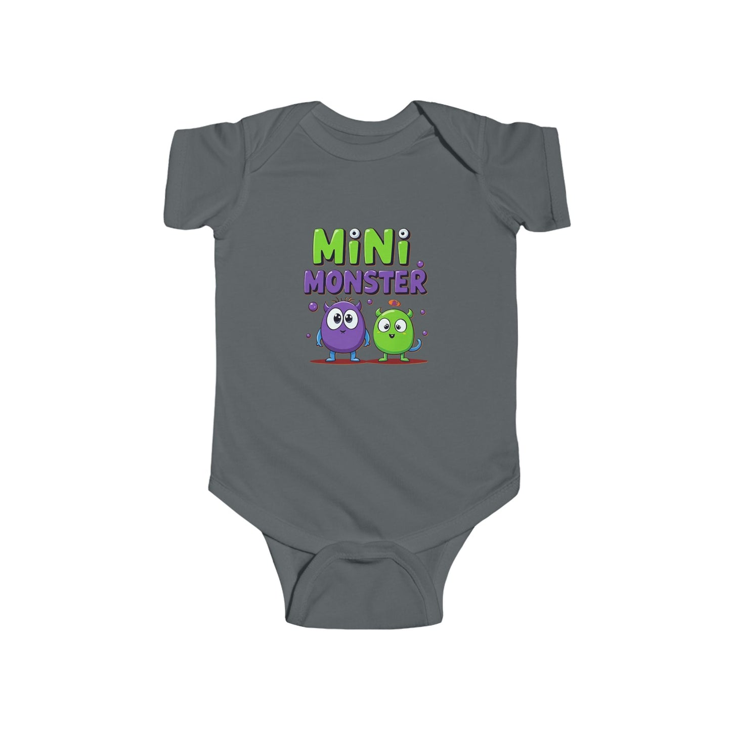 Mini Monster Infant Bodysuit — Cute Green & Purple Monsters Baby One-Piece