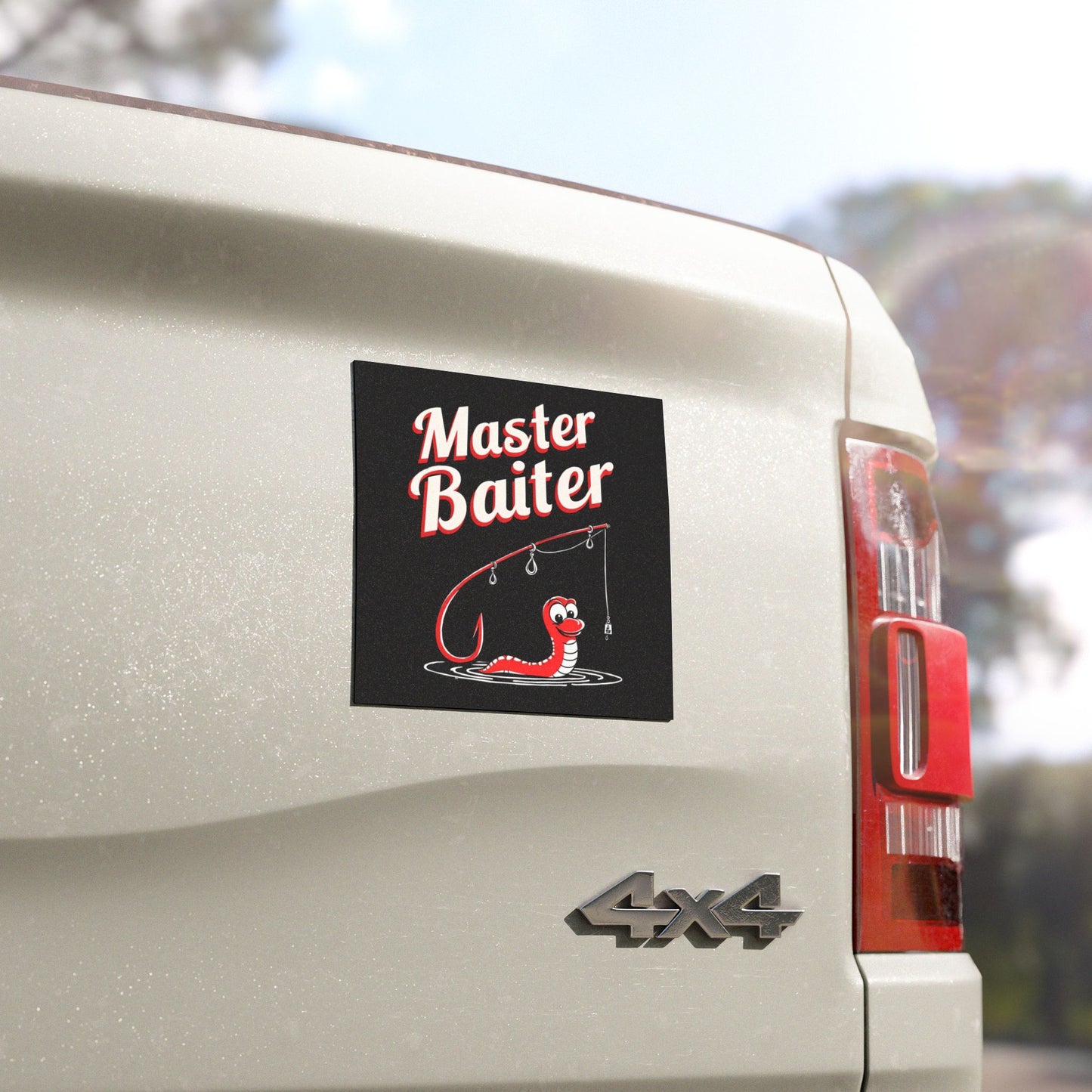 The Patient Angler Car Magnet — "Master Baiter"