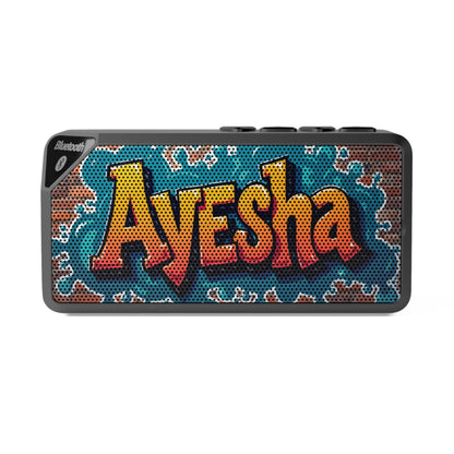Bluetooth Speaker — Custom Graffiti Name Design (Ayesha)