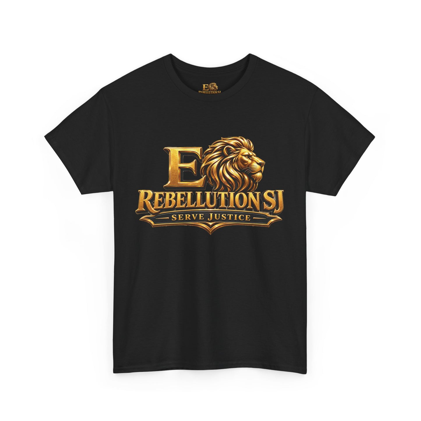 RebellionSJ Lion Logo T-Shirt — “Serve Justice” Graphic Tee