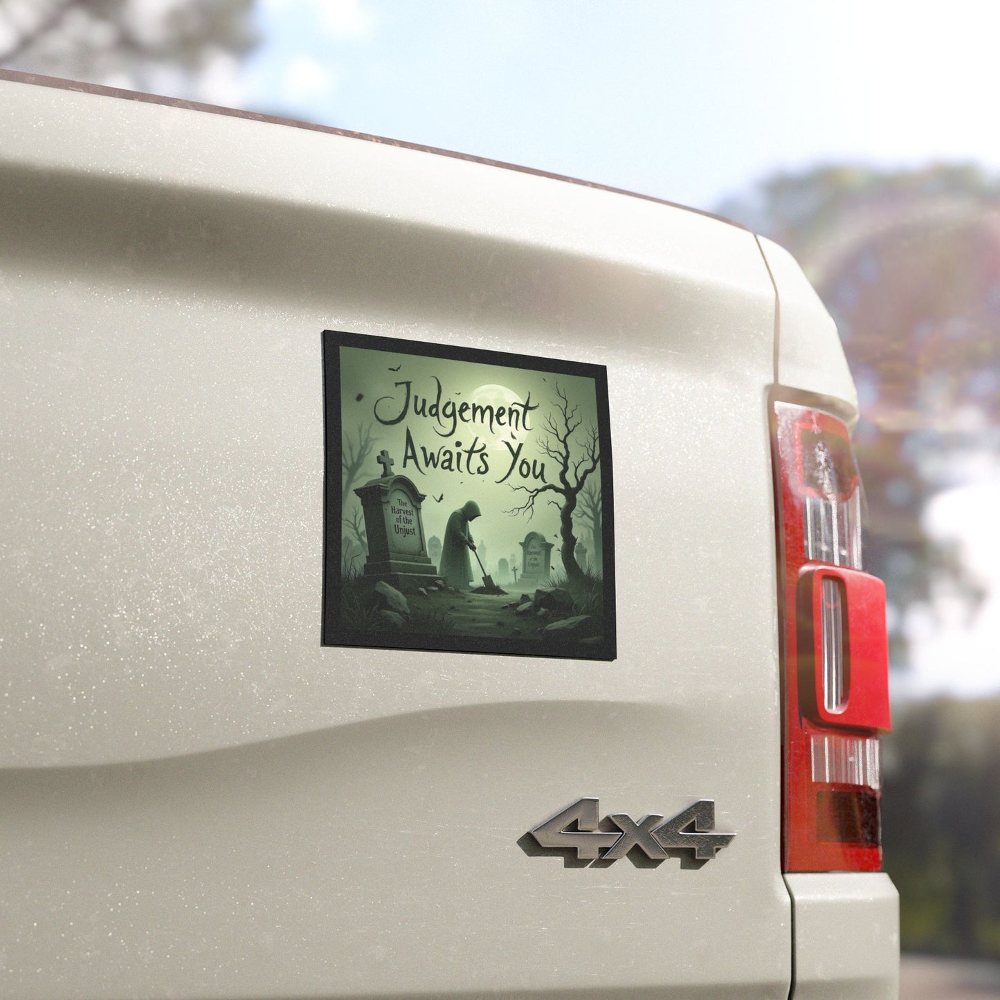 The Harvester's Work Car Magnet — "Judgment Awaits You"