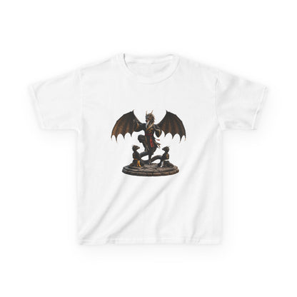 Kids Dragon Statue Tee — Fantasy Dragon Rider T‑Shirt for Children