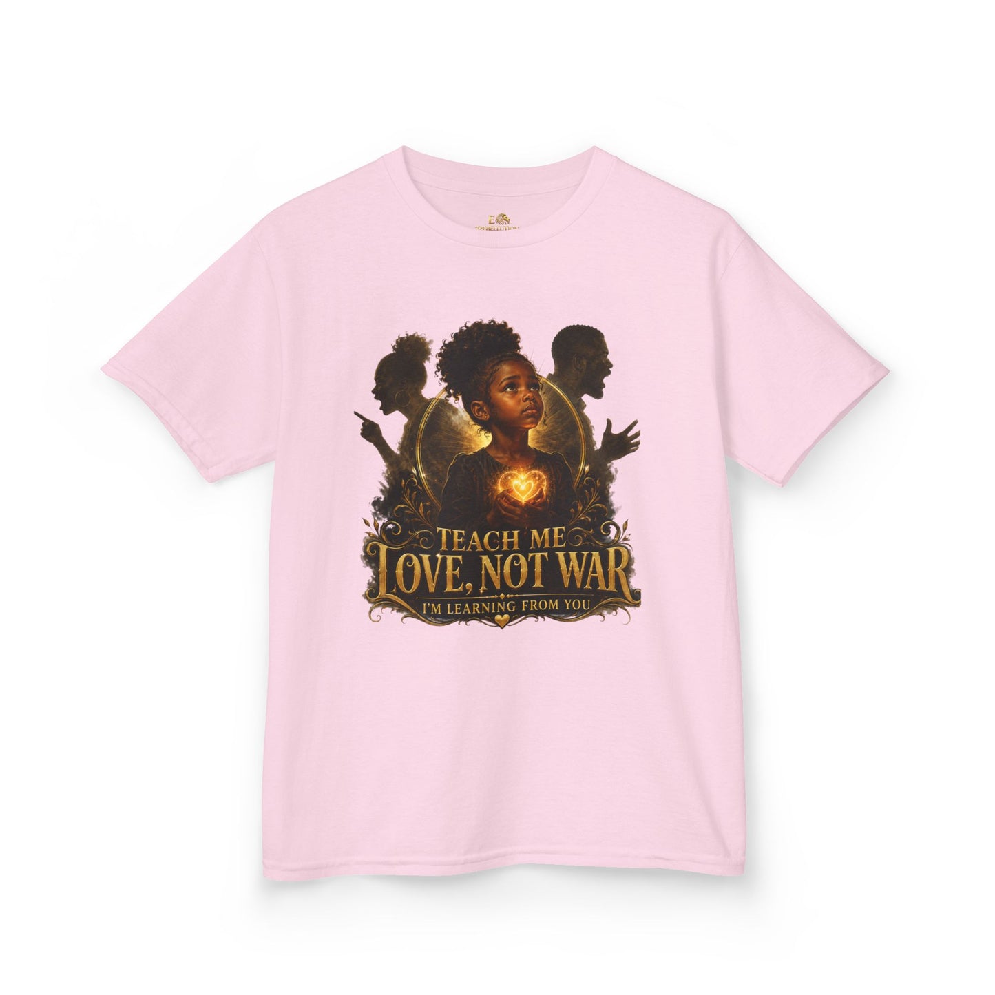 Kids Tee — "Teach Me Love, Not War" Inspirational Youth Shirt
