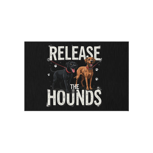 The Unleashed Guardians Outdoor Rug — "Release the Hounds"