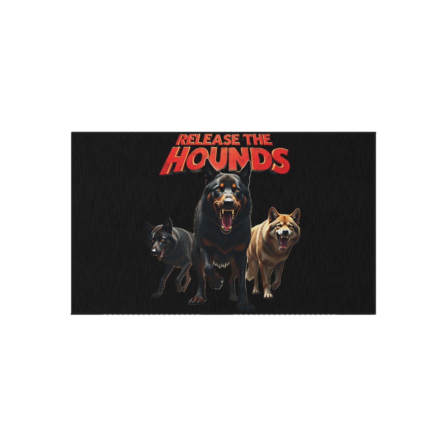 The Unleashed Guardians Outdoor Rug — "Release the Hounds"