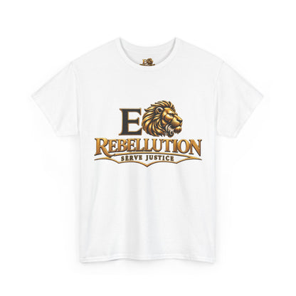 RebellionSJ Lion Logo T-Shirt — “Serve Justice” Graphic Tee
