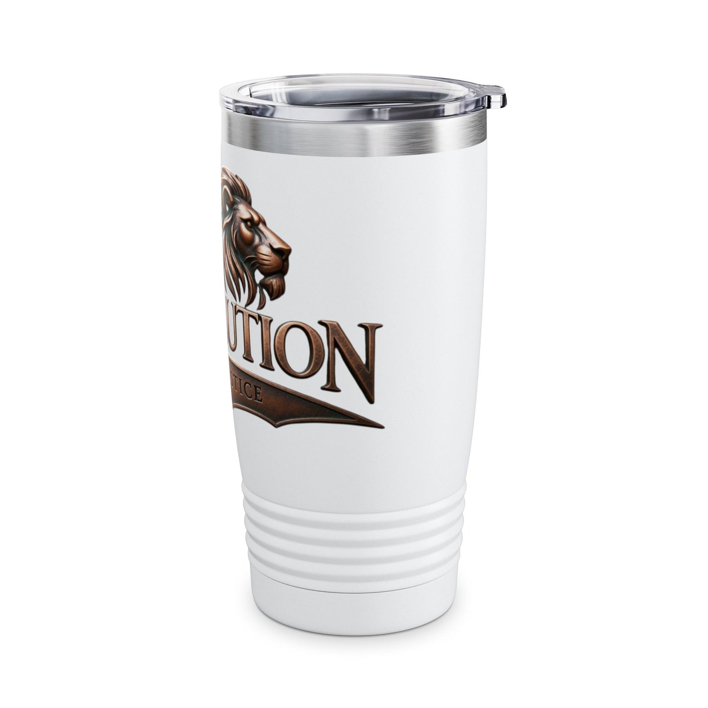 Rebellution Lion Emblem 20oz Tumbler — 'Serve Justice' Insulated Travel Mug