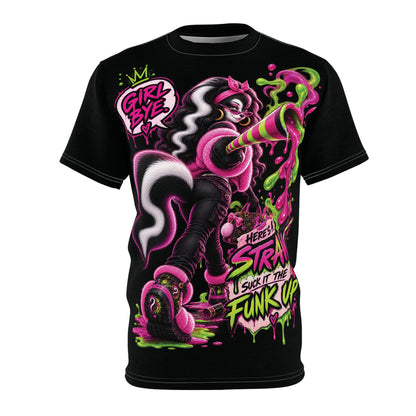 Copy of Graphic Tee — 'Girl Bye' Neon Skunk Skate Punk All-Over Print