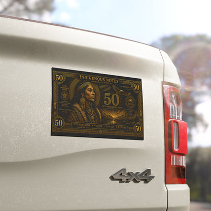 Indigenous Notes 50 Design Car Magnet — Native Heritage Money Art