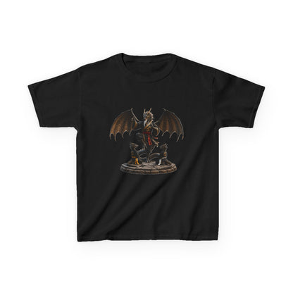 Kids Dragon Statue Tee — Fantasy Dragon Rider T‑Shirt for Children