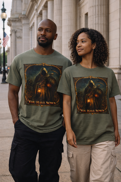 EO REBELLUTION SJ "The Reaper's Decree Tee™" Parable Puzzle Apparel