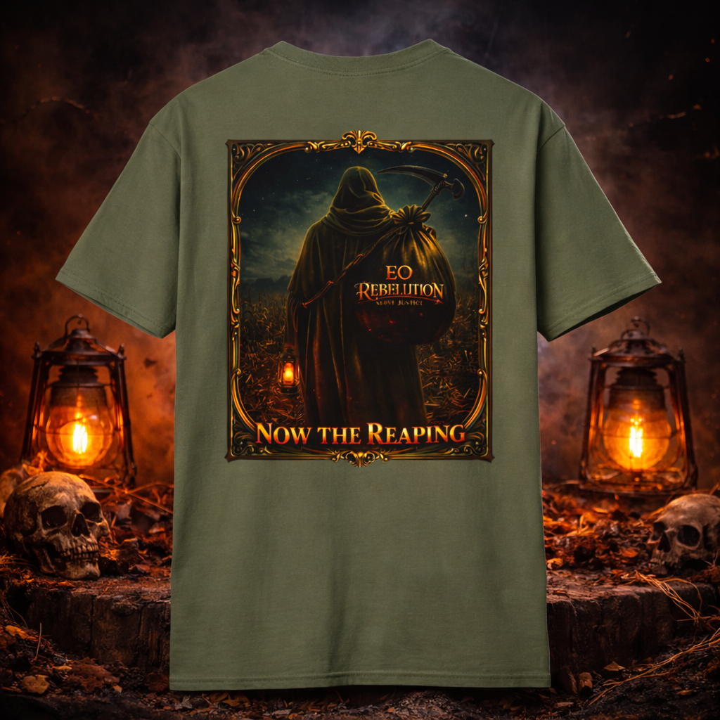EO REBELLUTION SJ "The Reaper's Decree Tee™" Parable Puzzle Apparel