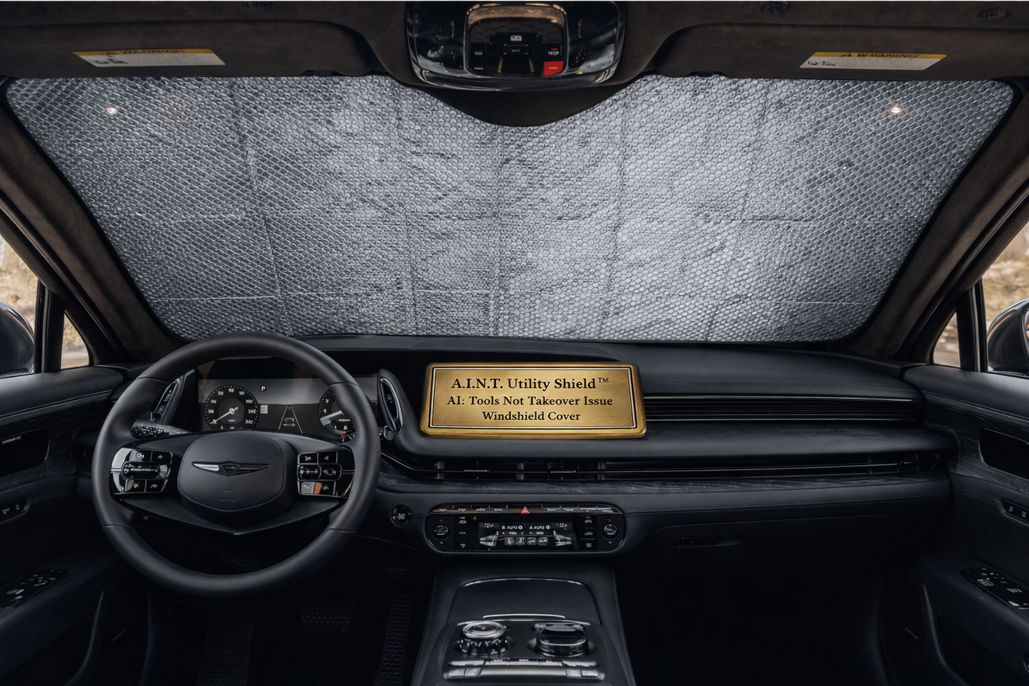 A.I.N.T. Utility Shield™ — AI: Tools Not Takeover Windshield Cover