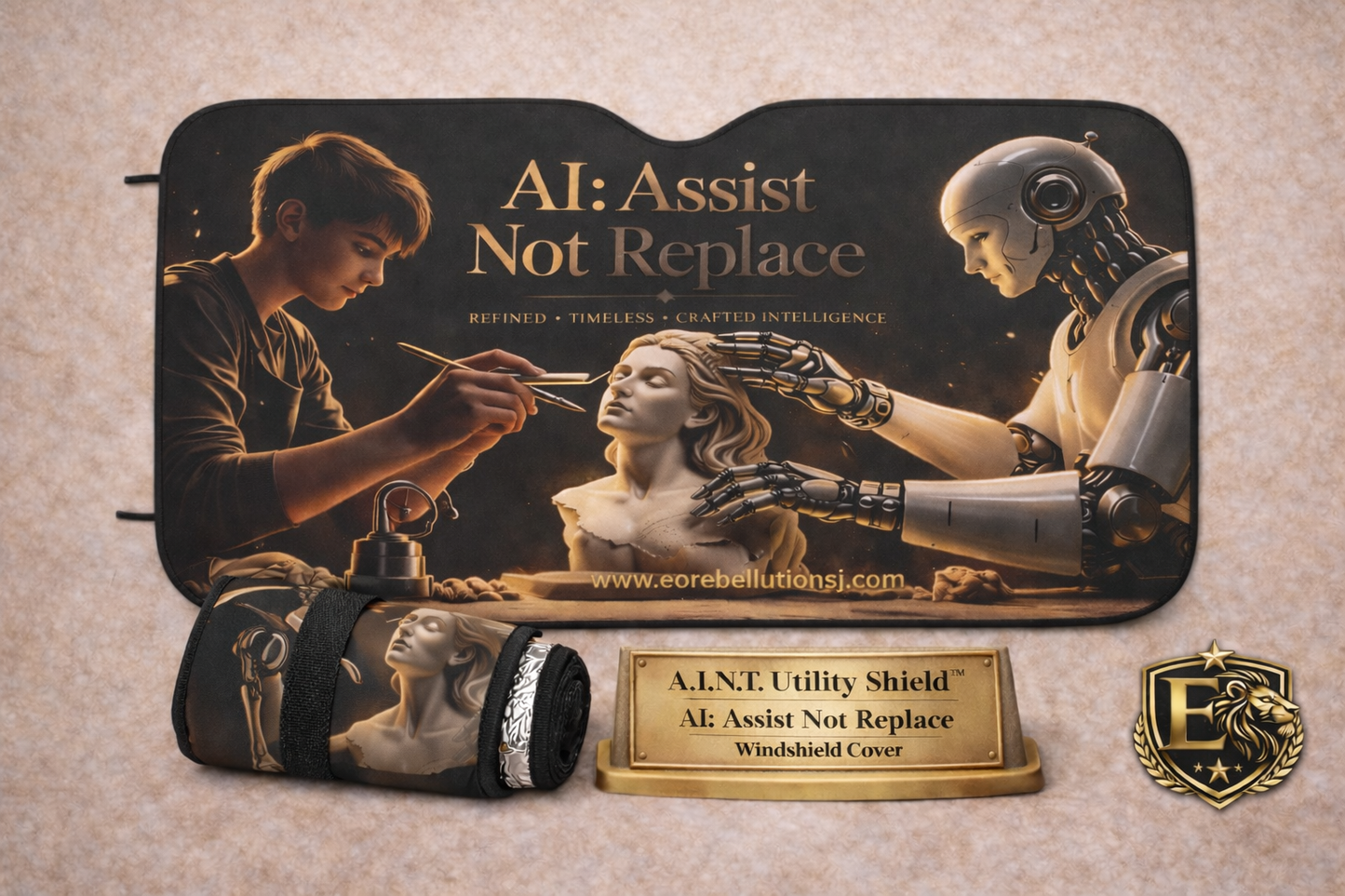 A.I.N.T. Utility Shield™ — AI: Assist Not Replace Windshield Cover