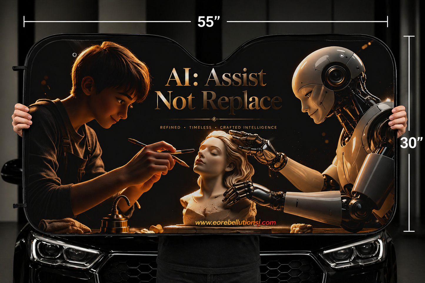 A.I.N.T. Utility Shield™ — AI: Assist Not Replace Windshield Cover