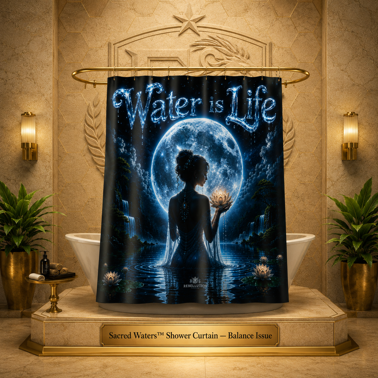 Sacred Waters™ Shower Curtain — Balance Issue