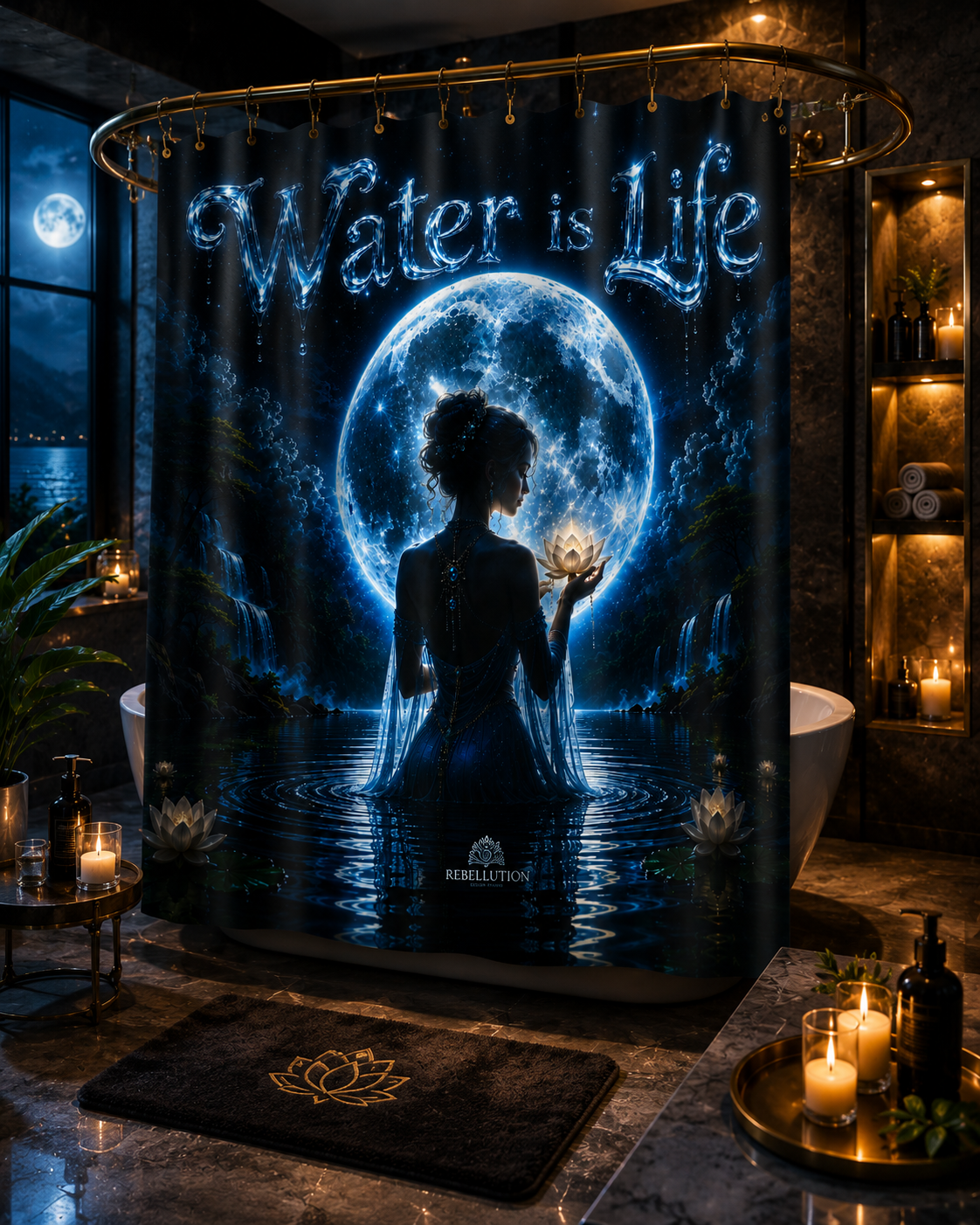 Sacred Waters™ Shower Curtain — Balance Issue