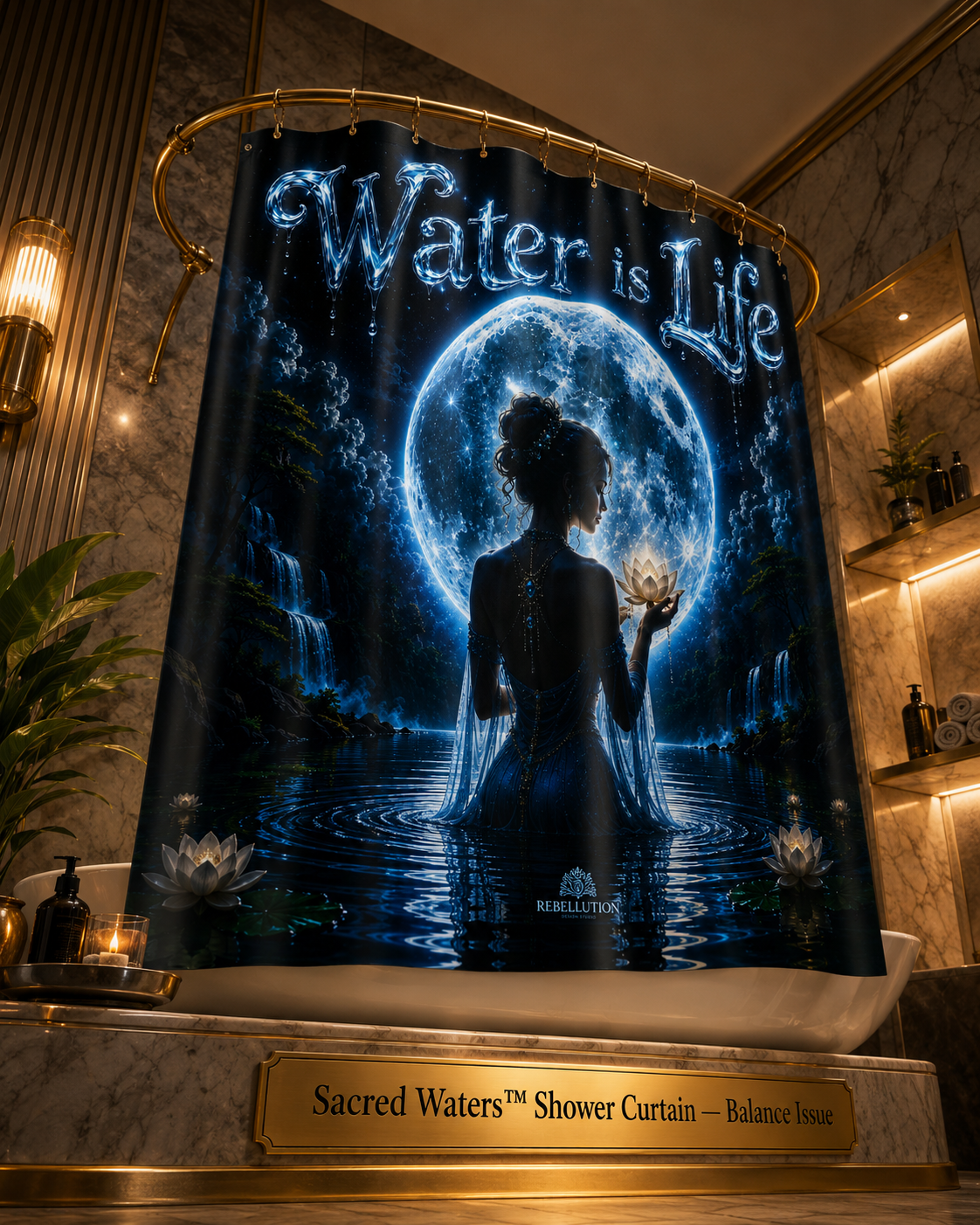 Sacred Waters™ Shower Curtain — Balance Issue