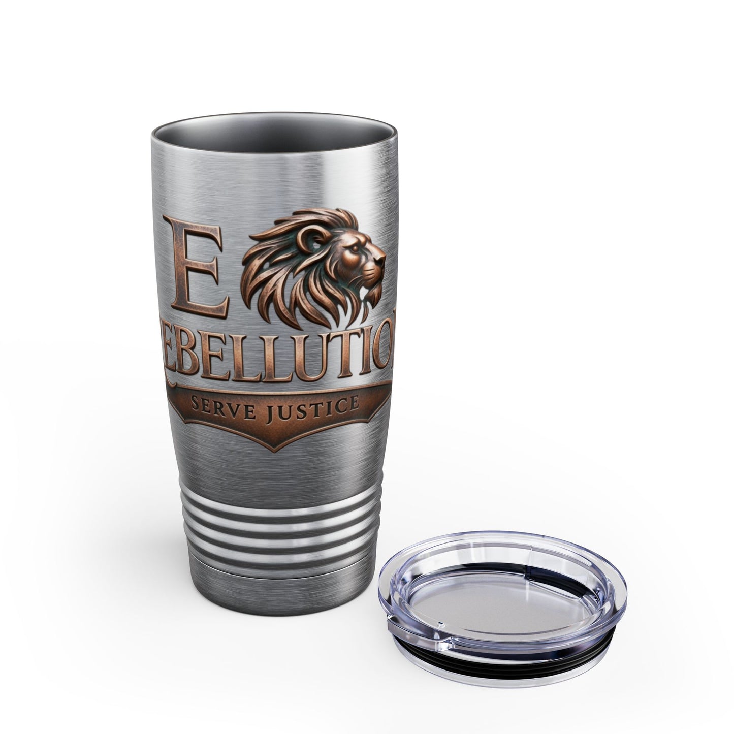 Rebellution Lion Emblem 20oz Tumbler — 'Serve Justice' Insulated Travel Mug