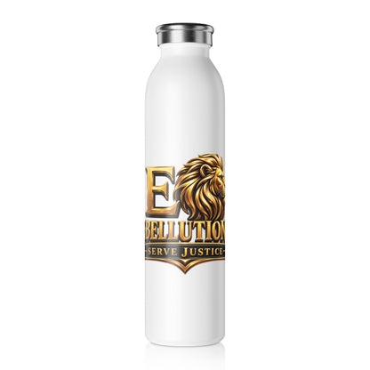 Lion Crest Slim Water Bottle — "Rebelution: Serve Justice" Stainless Steel Insulated Bottle