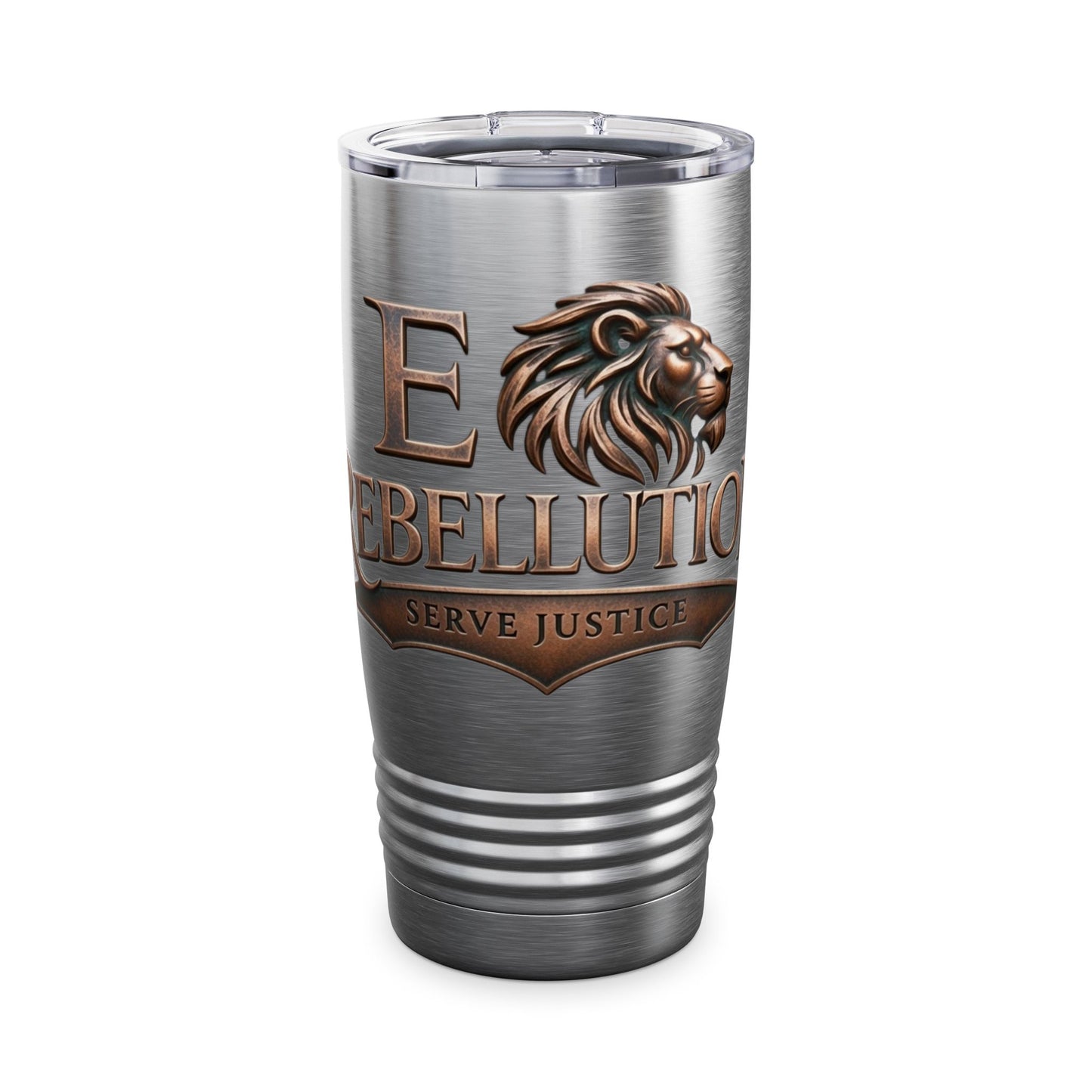 Rebellution Lion Emblem 20oz Tumbler — 'Serve Justice' Insulated Travel Mug