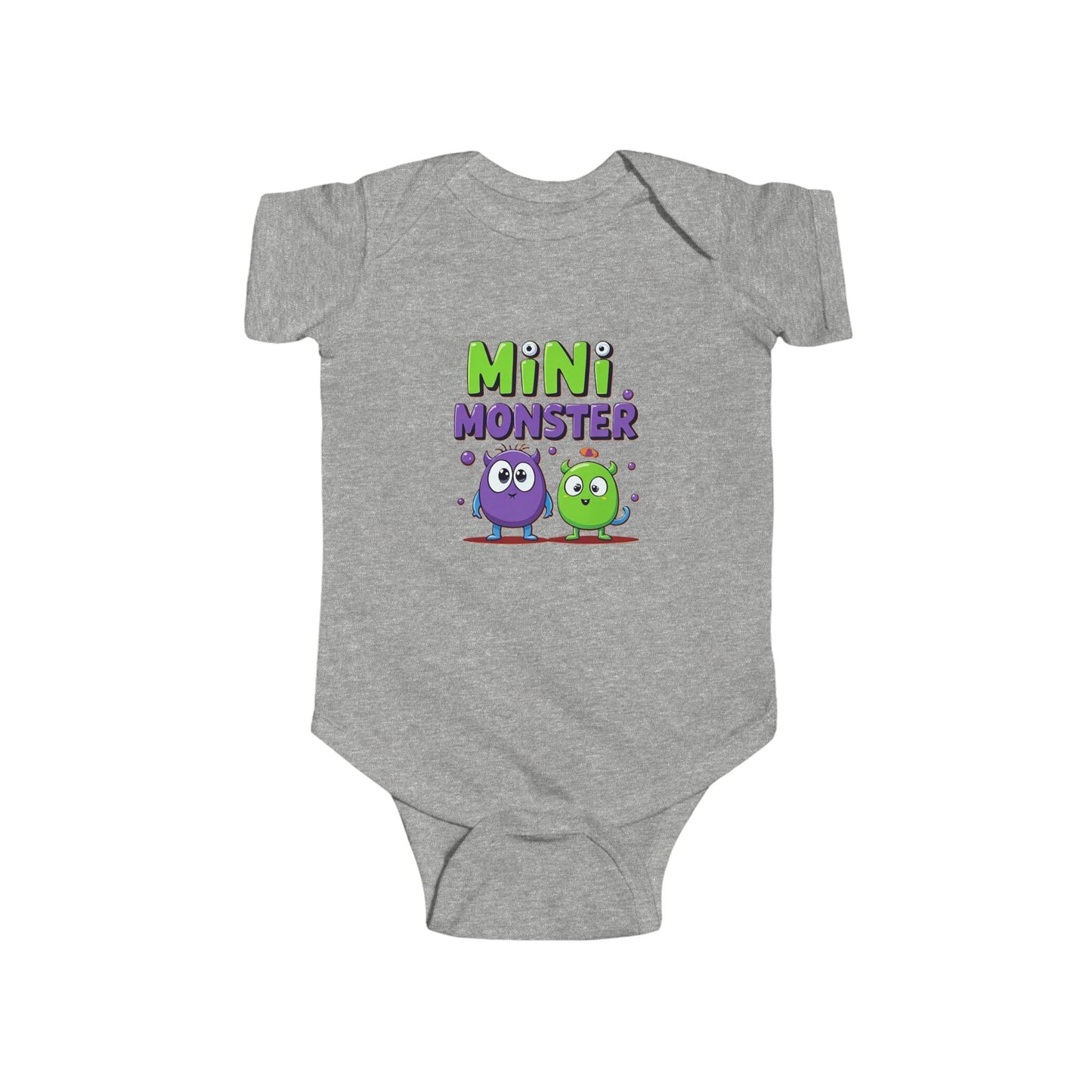Mini Monster Infant Bodysuit — Cute Green & Purple Monsters Baby One-Piece