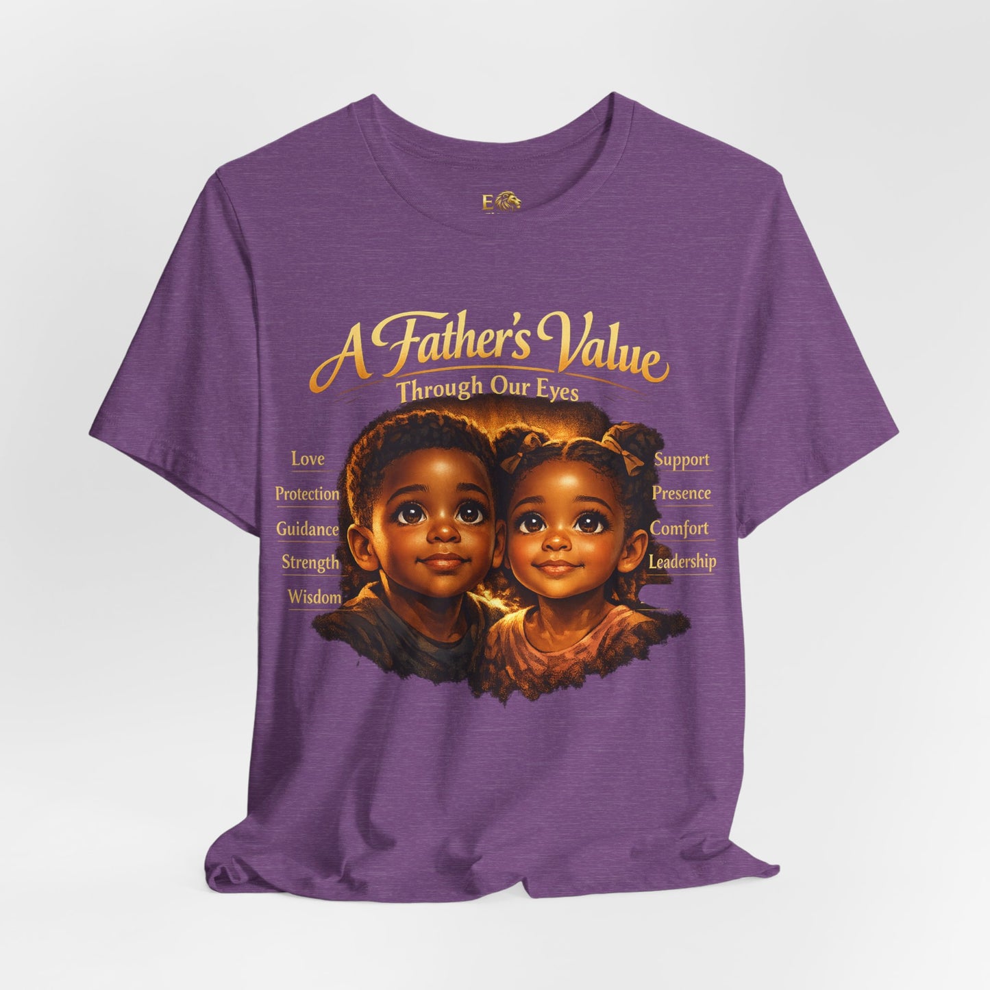 A Father's Value Tee — 'A Father's Value Through Our Eyes' Black Short Sleeve T-Shirt