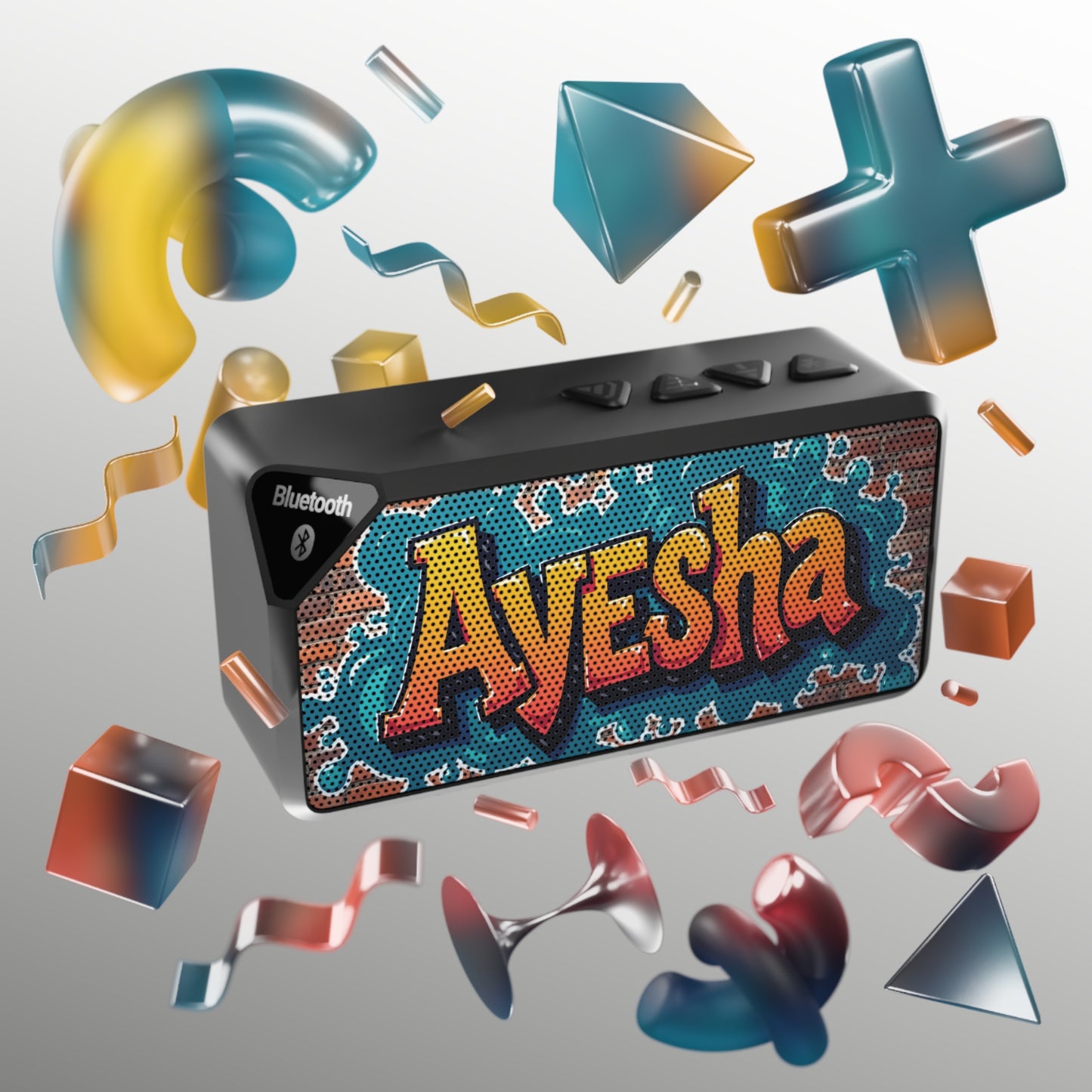 Bluetooth Speaker — Custom Graffiti Name Design (Ayesha)