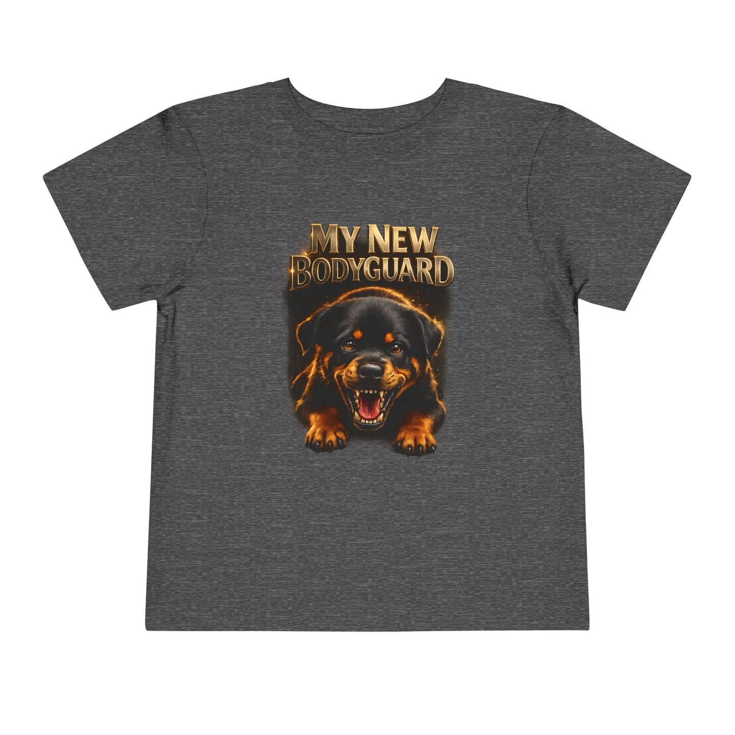 Kids Tee — "My New Bodyguard" Rottweiler Graphic Shirt