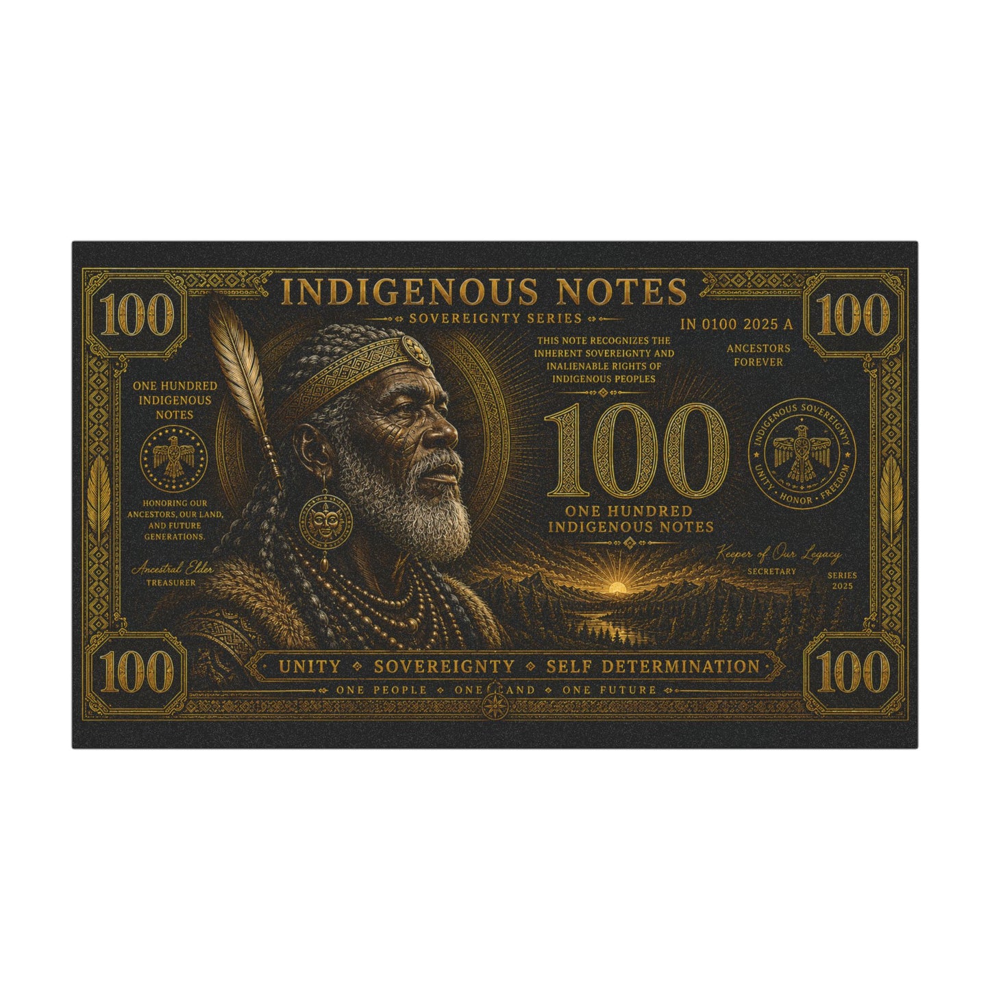 Indigenous Notes Magnetic Car Sign — 100 Unity Sovereignty Design