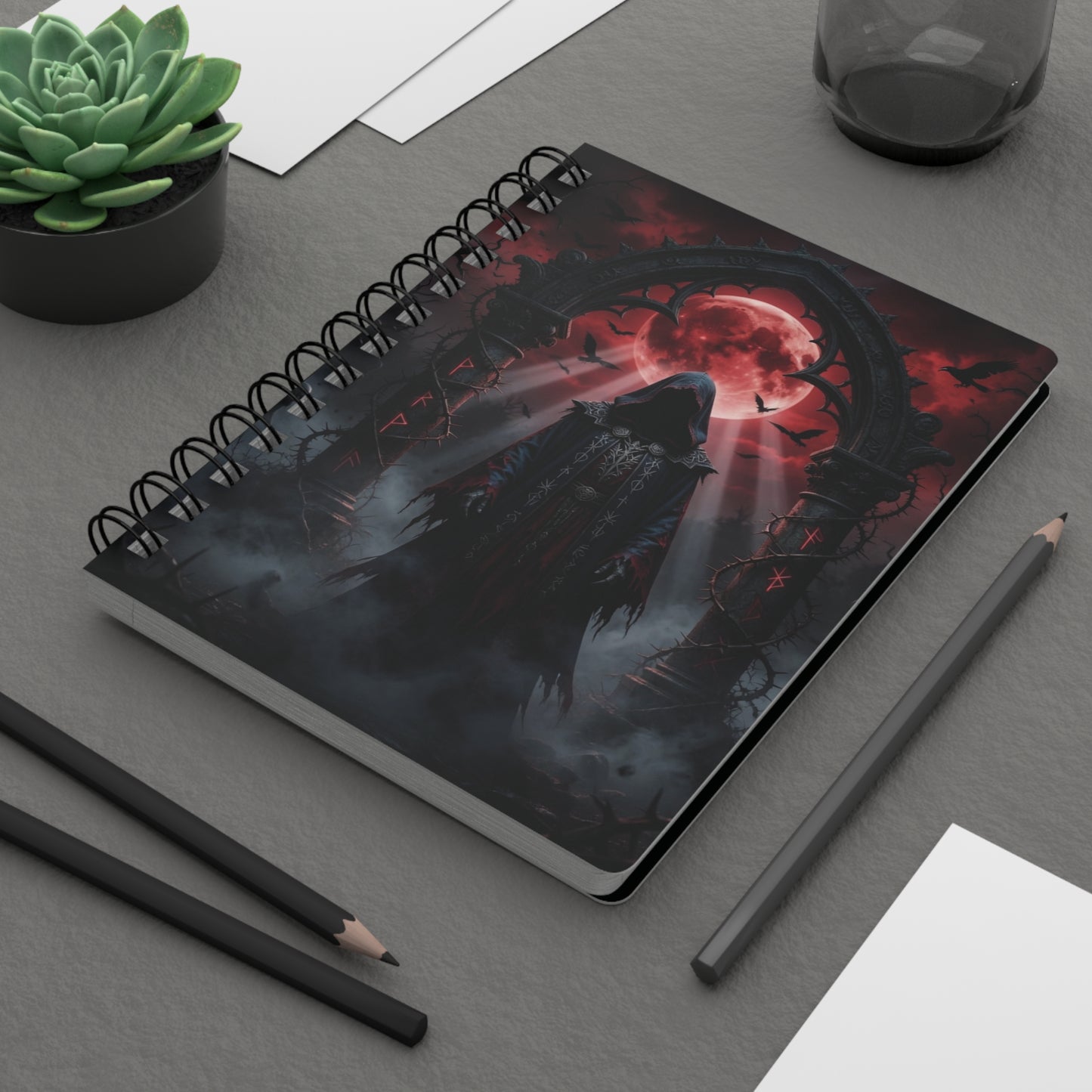 The Threshold Guardian Spiral Bound Journal "Grim Leaving"