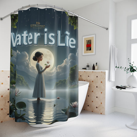 The Water's Reflection Shower Curtain — "Water is Life"