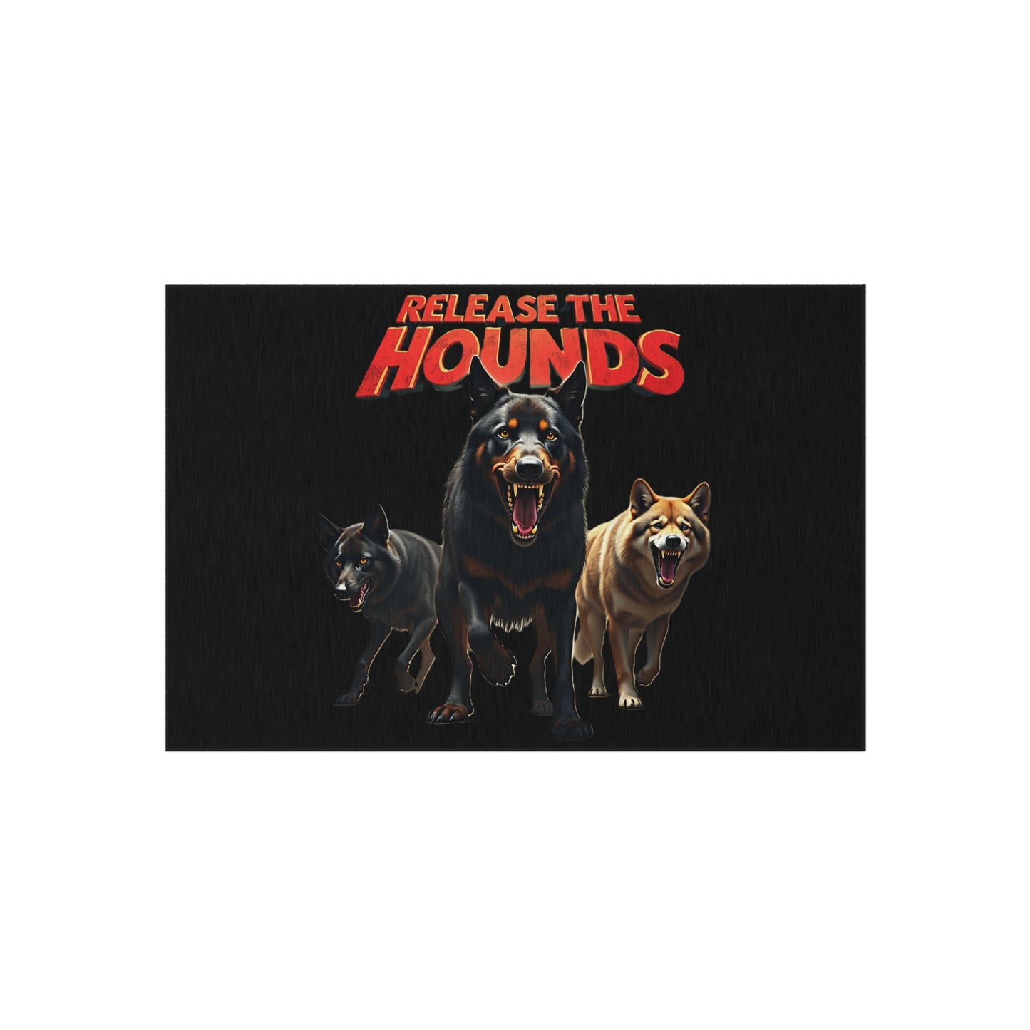 The Unleashed Guardians Outdoor Rug — "Release the Hounds"