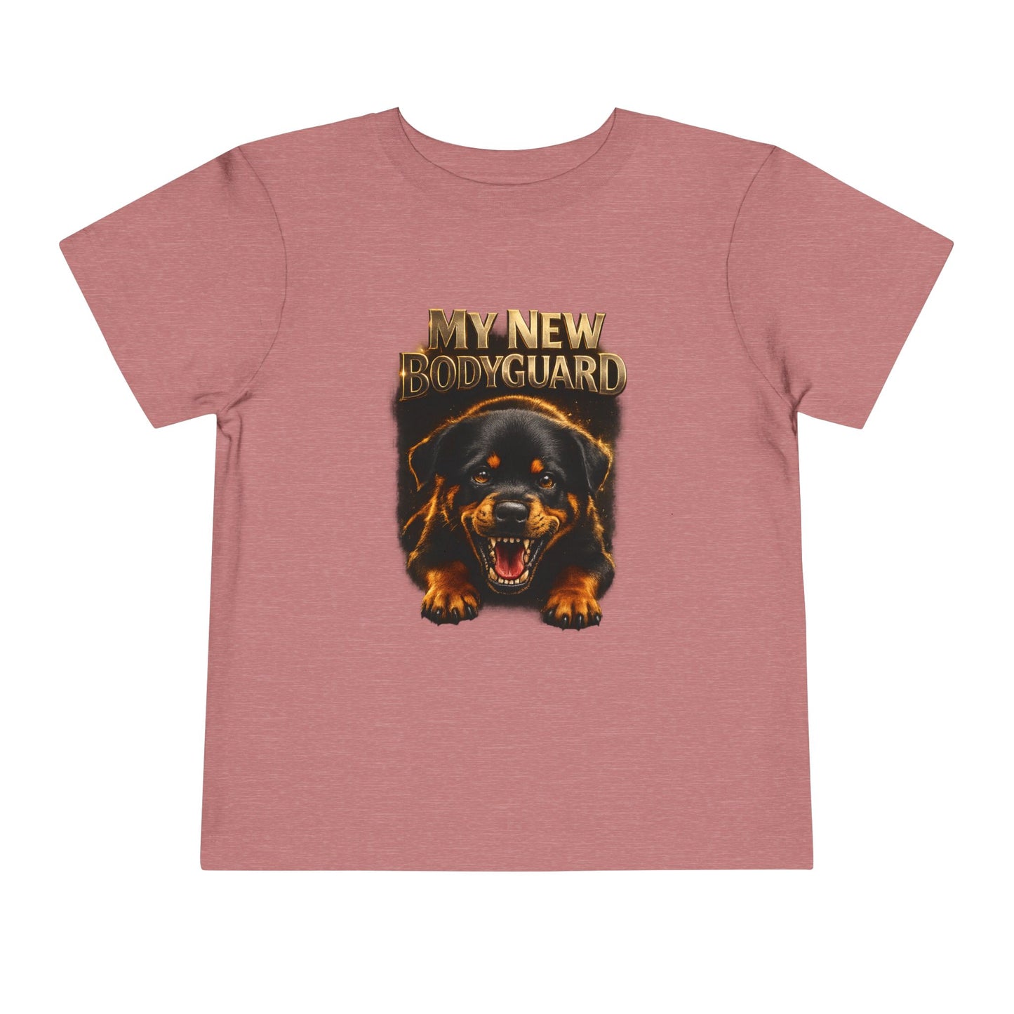 Kids Tee — "My New Bodyguard" Rottweiler Graphic Shirt