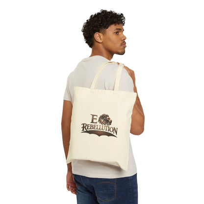 Rebellion Lion Cotton Tote Bag — Vintage Savanna Logo Eco Shopper