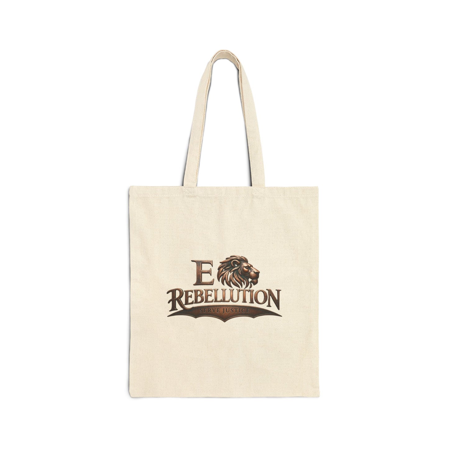 Rebellion Lion Cotton Tote Bag — Vintage Savanna Logo Eco Shopper