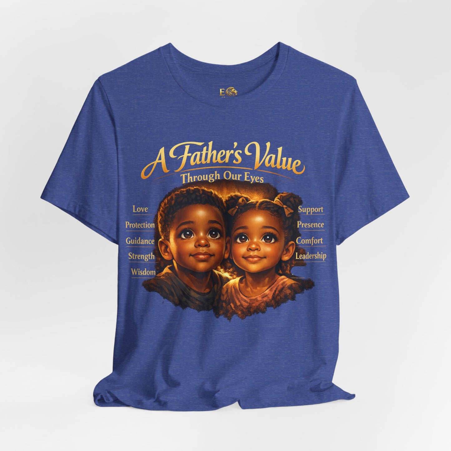 A Father's Value Tee — 'A Father's Value Through Our Eyes' Black Short Sleeve T-Shirt