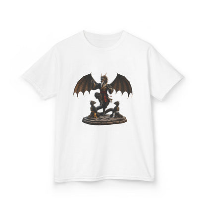 Kids Dragon Statue Tee — Fantasy Dragon Rider T‑Shirt for Children